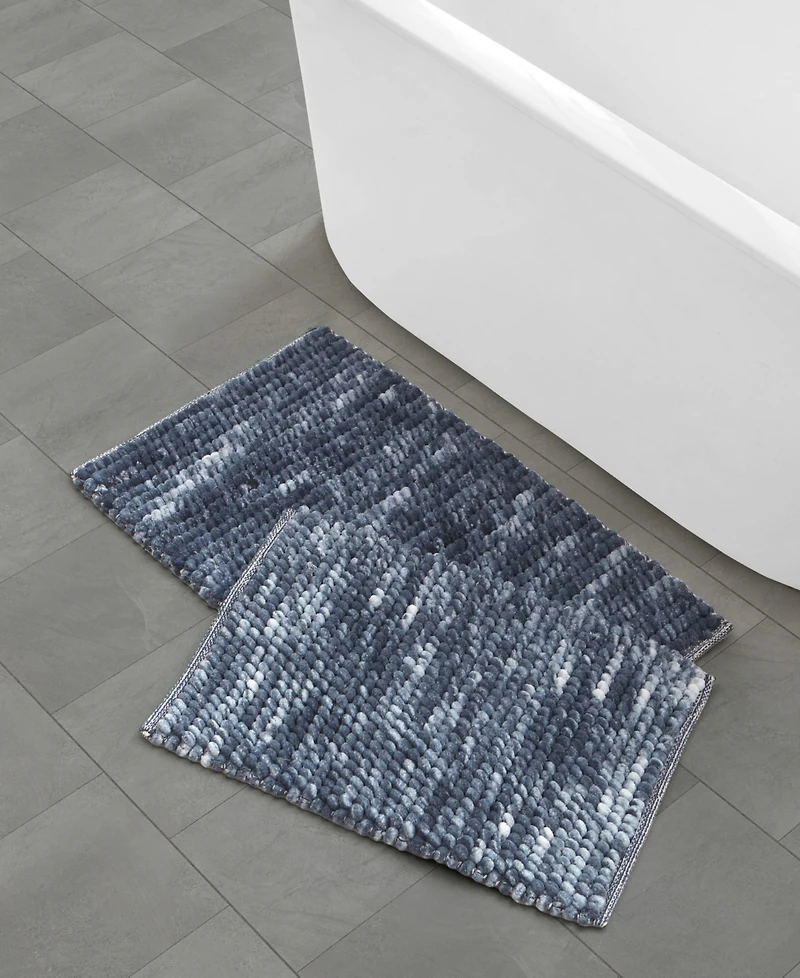 French Connection Space Dye Chunky Chenille 2-Pc. Bath Rug Set