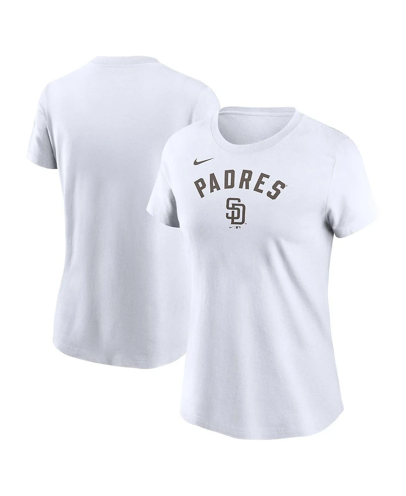 Nike Women's White San Diego Padres Team Arch T-Shirt
