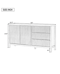 Minimalist Wave Sideboard - Entryway/Living Room Storage