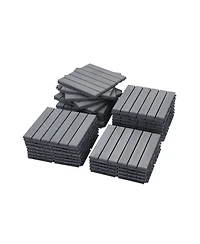 20-Piece Interlocking Deck Tiles - Light Gray Acacia