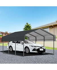 Heavy-Duty Metal Carport - 10x15 Ft - Outdoor Garage Shelter