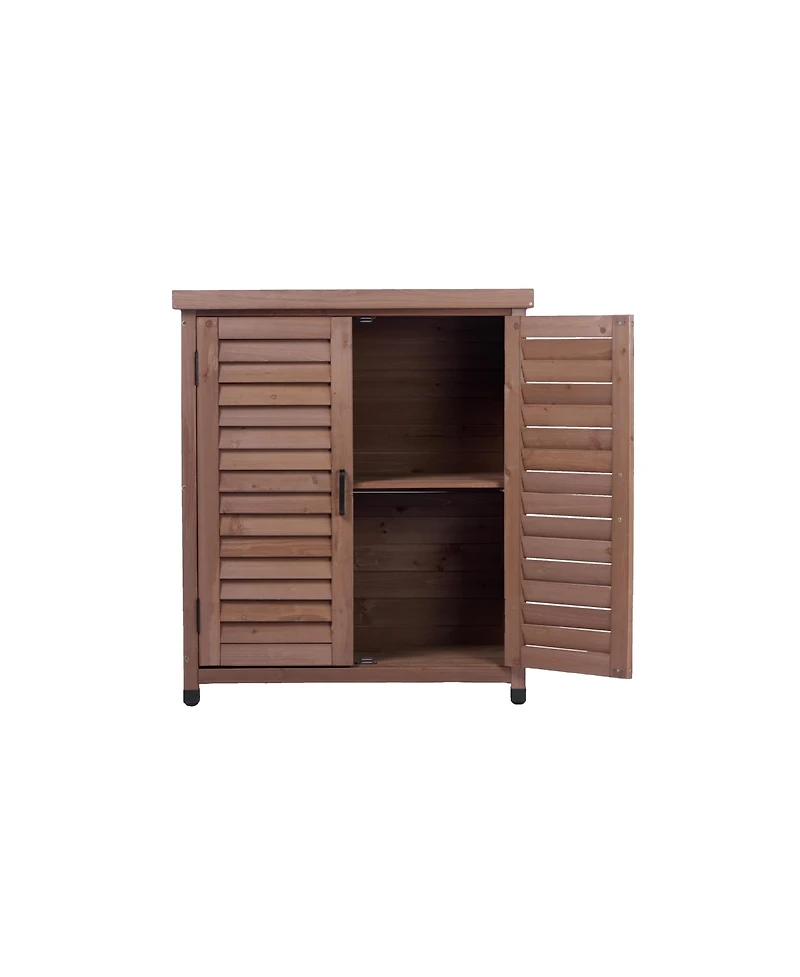 Potting Bench with Storage & Metal Top - Outdoor Garden Workstation