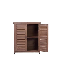 Potting Bench with Storage & Metal Top - Outdoor Garden Workstation