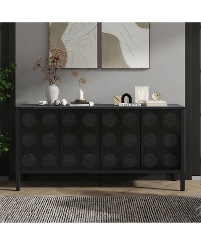 Geometric Circle Door Cabinet - Black