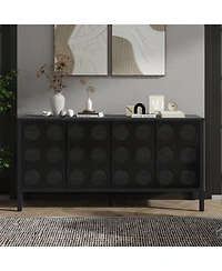 Geometric Circle Door Cabinet - Black