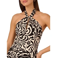 Adrianna Women's Sleeveless Halter Midi Dress