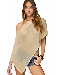 Edikted Women's Azalia Asymmetric Knit Poncho