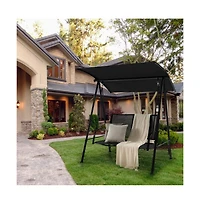 2-Seat Outdoor Canopy Swing with Comfortable Fabric Seat and Heavy-duty Metal Frame