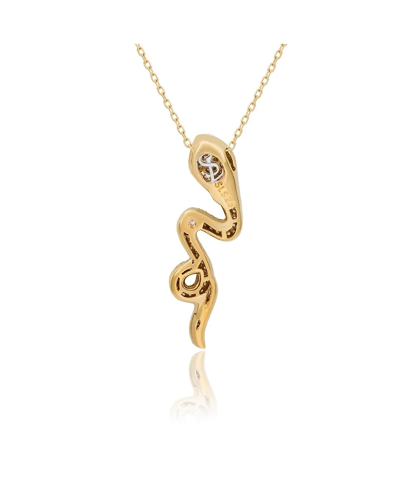 Suzy Levian Sterling Silver Cubic Zirconia Wild Snake Pendant
