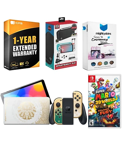 Nintendo Switch Oled Legend of Zelda: Tears of the Kingdom Edition with Super Mario 3D World + Bowser s Fury, Surge Accessory Gaming Kit