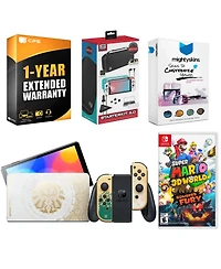 Nintendo Switch Oled Legend of Zelda: Tears of the Kingdom Edition with Super Mario 3D World + Bowser s Fury, Surge Accessory Gaming Kit