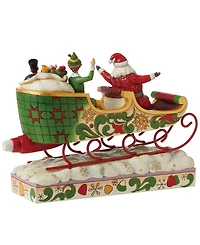 Jim Shore Buddy Elf with Santa in Sleigh Figurine