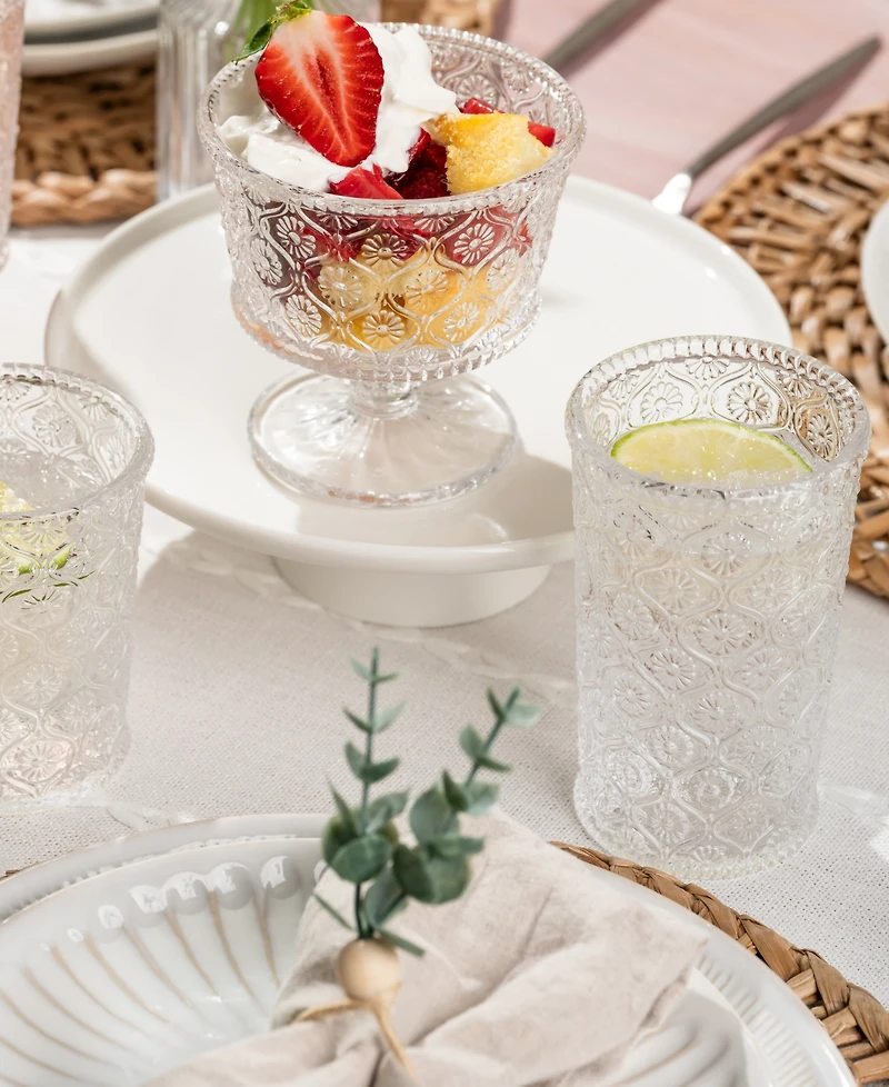 Qualia Glass Cameo Highball Glasses, Set of 4