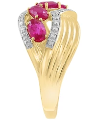 Effy Ruby (2-3/8 ct. t.w.) & Diamond (1/6 ct. t.w.) Statement Ring in 14k Yellow Gold