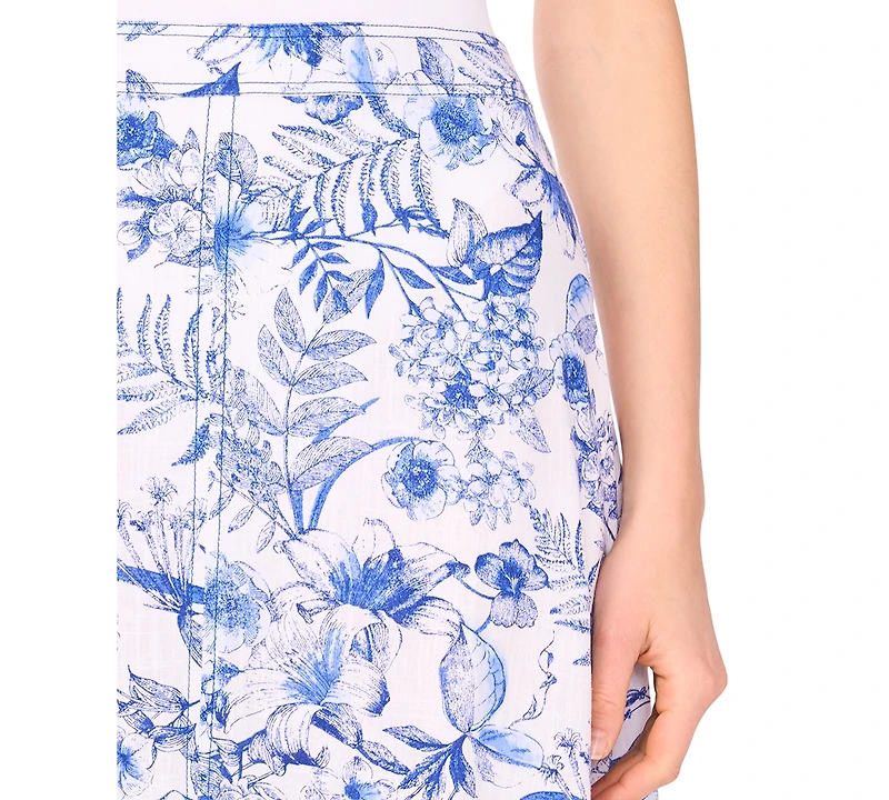 CeCe Women's Floral-Print Seamed Maxi Skirt
