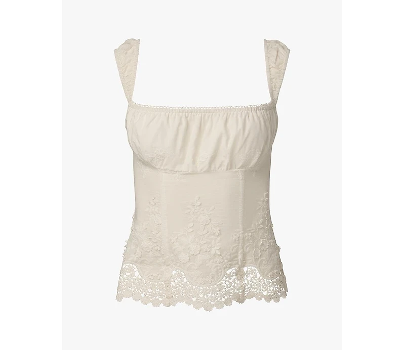 WeWoreWhat Women's Wide Strap Ruched Cup Corset