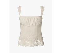 WeWoreWhat Women's Wide Strap Ruched Cup Corset
