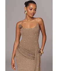 Jluxlabel Women's Golden Dusk Sequin Dress
