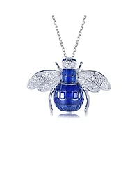 Suzy Levian Sterling Silver Invisible Set Cubic Zirconia Bumble Bee Pendant