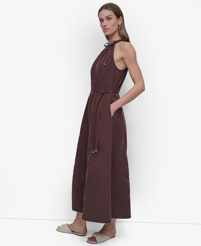 Dkny Women's Halter Sleeveless Fit & Flare Maxi Dress