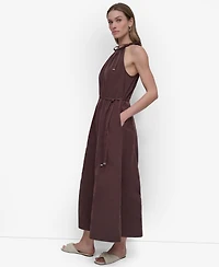 Dkny Women's Halter Sleeveless Fit & Flare Maxi Dress