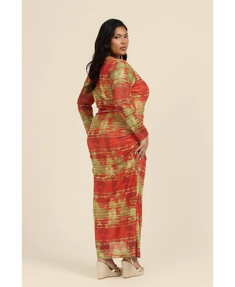 Fashion-szn Curve Women's Tye Dye Midi Dress