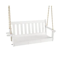 Mondawe 54 Inch Hdpe Patio Porch Swing with Cup Holder