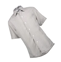 Elie Balleh Little Boys Blue Micro Houndstooth Button-Down Slim Fit Short Sleeve Shirt