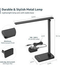 Lepro Led Desk Lamp with 9.5W 750LM Metal Touch Control , 5 Color Modes Brightness Level, Eye Caring For Reading, Crafts, School Supplies, White