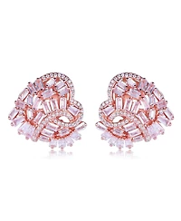 Suzy Levian Sterling Silver Cubic Zirconia Large Heart Cluster Earrings