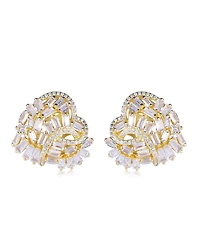 Suzy Levian Sterling Silver Cubic Zirconia Large Heart Cluster Earrings
