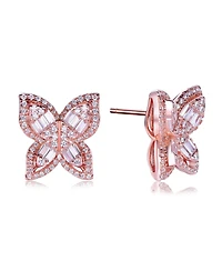 Suzy Levian Sterling Silver Cubic Zirconia Multi-Cut Butterfly Earrings