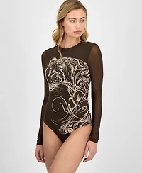 Guess Women's Penelope Long-Sleeve Mesh Bodysuit