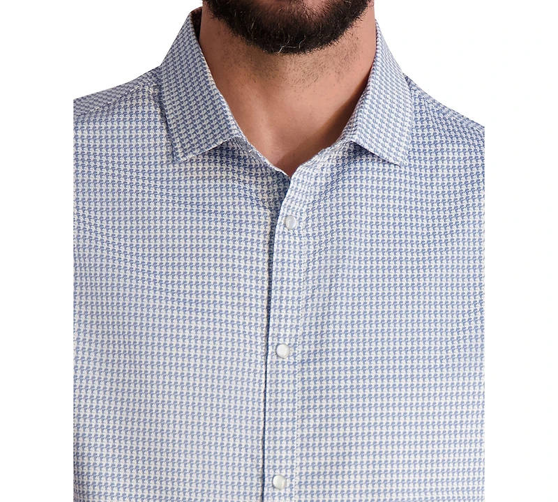 Karl Lagerfeld Paris Men's Woven Houndstooth Shirt