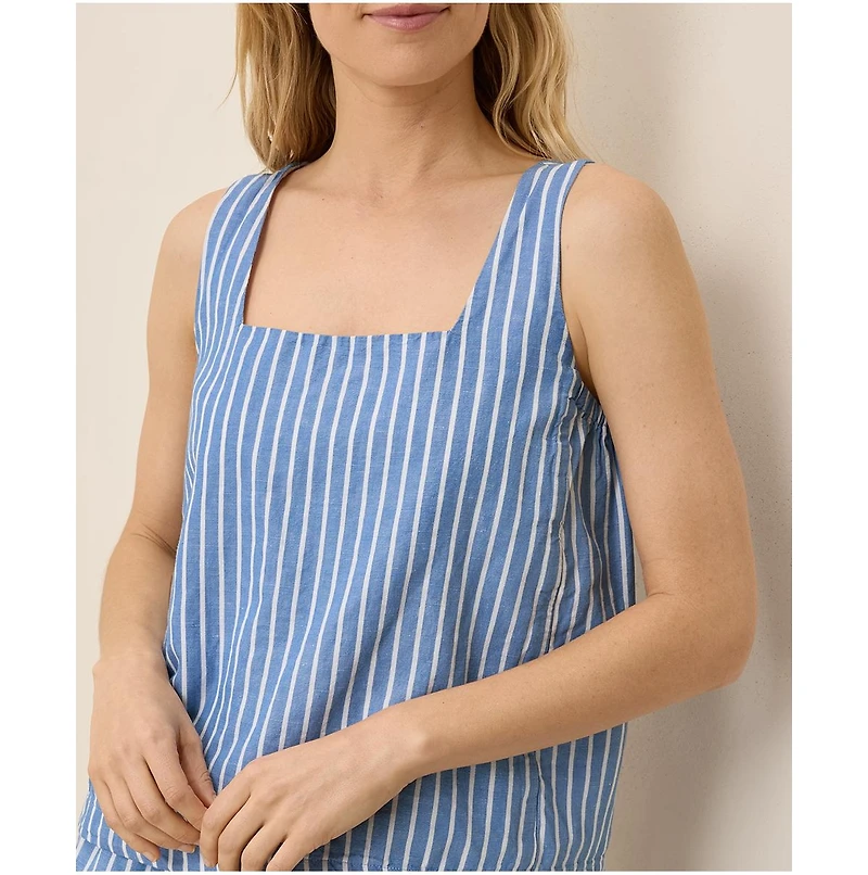 Pact Women's Organic Cotton Canopy Linen Blend Square Neck Tank
