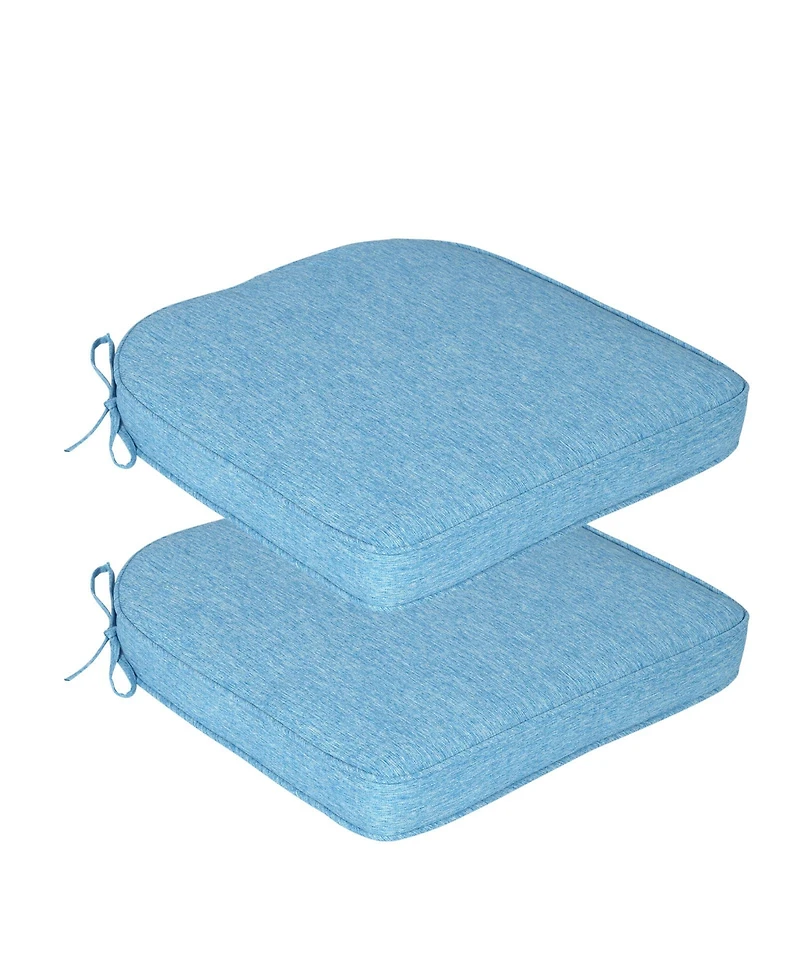 Aoodor Outdoor Dining Chair Cushions Set of 2, Waterproof Patio Furniture Seat Cushions, Pads with Ties, 18 x 19 inch