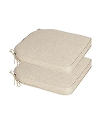 Aoodor Outdoor Dining Chair Cushions Set of 2, Waterproof Patio Furniture Seat Cushions, Pads with Ties, 18 x 19 inch