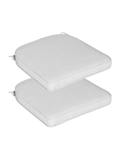 Aoodor Outdoor Dining Chair Cushions Set of 2, Waterproof Patio Furniture Seat Cushions, Pads with Ties, 18 x 19 inch