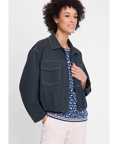 Olsen Women's Denim Jersey Bomber Jacket