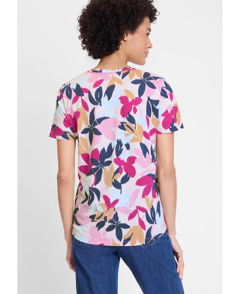 Olsen Women's Leaf Print T-Shirt