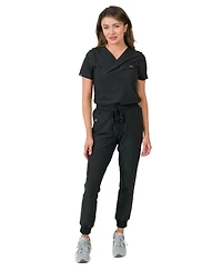 Medgear Women's 1-Pocket Top Knit Rib Cuff Jogger Pants Set