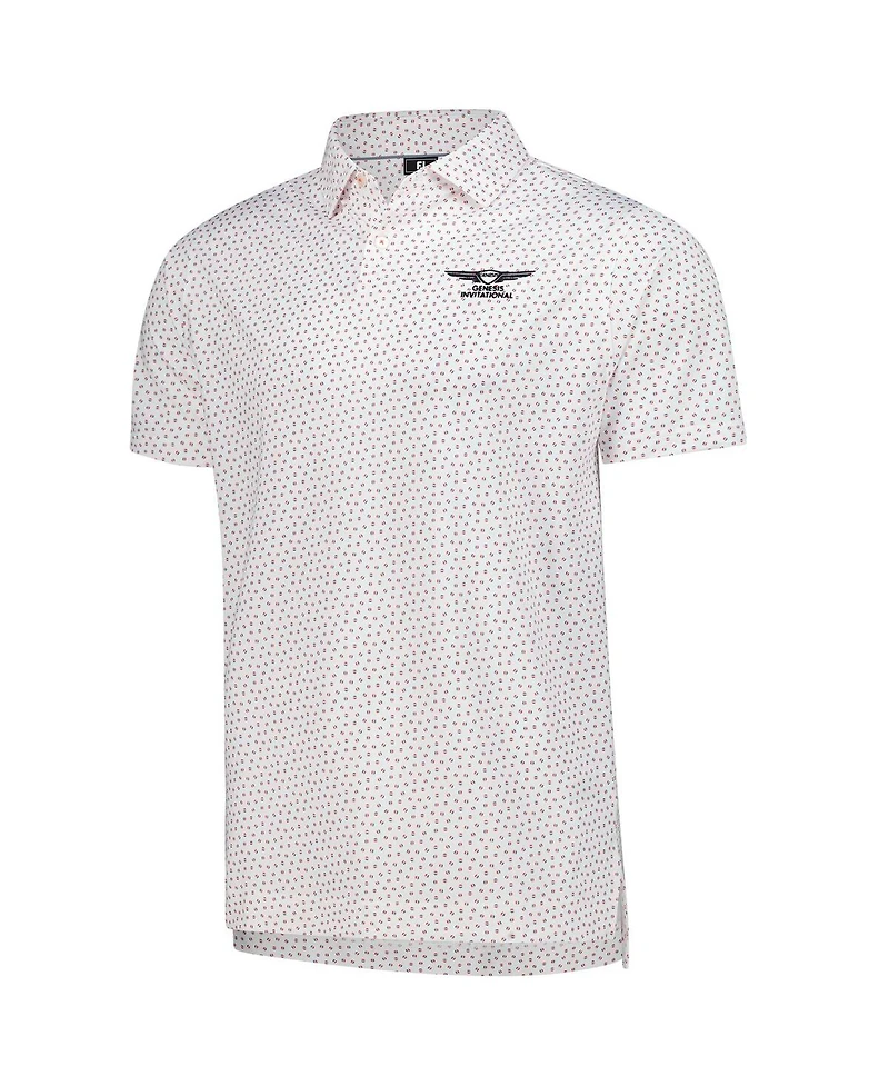 FootJoy Men's White Genesis Invitational ProDry Bounce Print Stretch Pique Polo Shirt