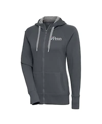 Antigua Women's Charcoal Pennsylvania Quakers Victory Full-Zip Hoodie