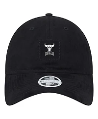 New Era Women's Black Chicago Bulls Sport Night Suede Patch 9TWENTY Adjustable Hat