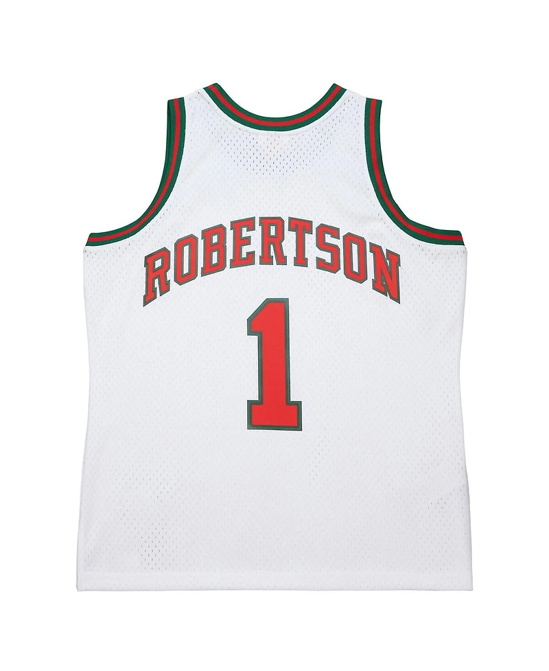 Mitchell & Ness Men's Oscar Robertson White Milwaukee Bucks 1971-72 Swingman Jersey