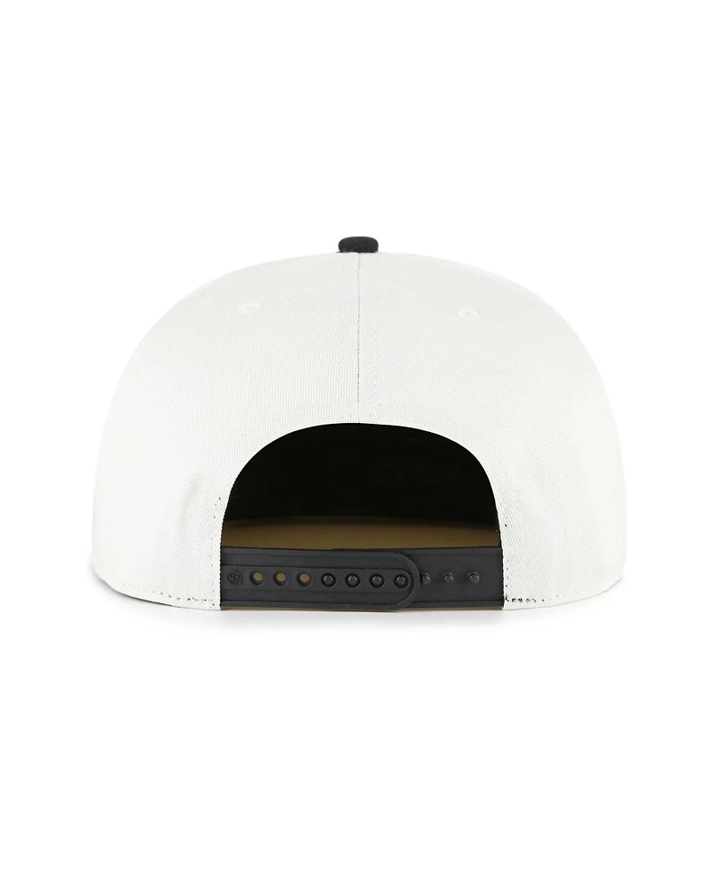 '47 Brand Men's White/Black Los Angeles Angels Foundation Captain Snapback Hat
