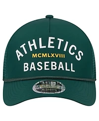 New Era Men's Green Athletics Minimalist 9FORTY A-Frame Adjustable Hat