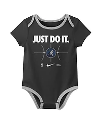 Nike Baby Boys and Girls Navy/Black Minnesota Timberwolves Just Do It 2-Pack Bodysuit Set