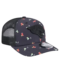 New Era Men's Navy/Black Jacksonville Jaguars Adventure Drinks Pattern 9SEVENTY Stretch-Snap Hat