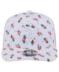 New Era Men's White Chicago White Sox Flamingo Mesh Back 9SEVENTY Stretch-Snap Hat